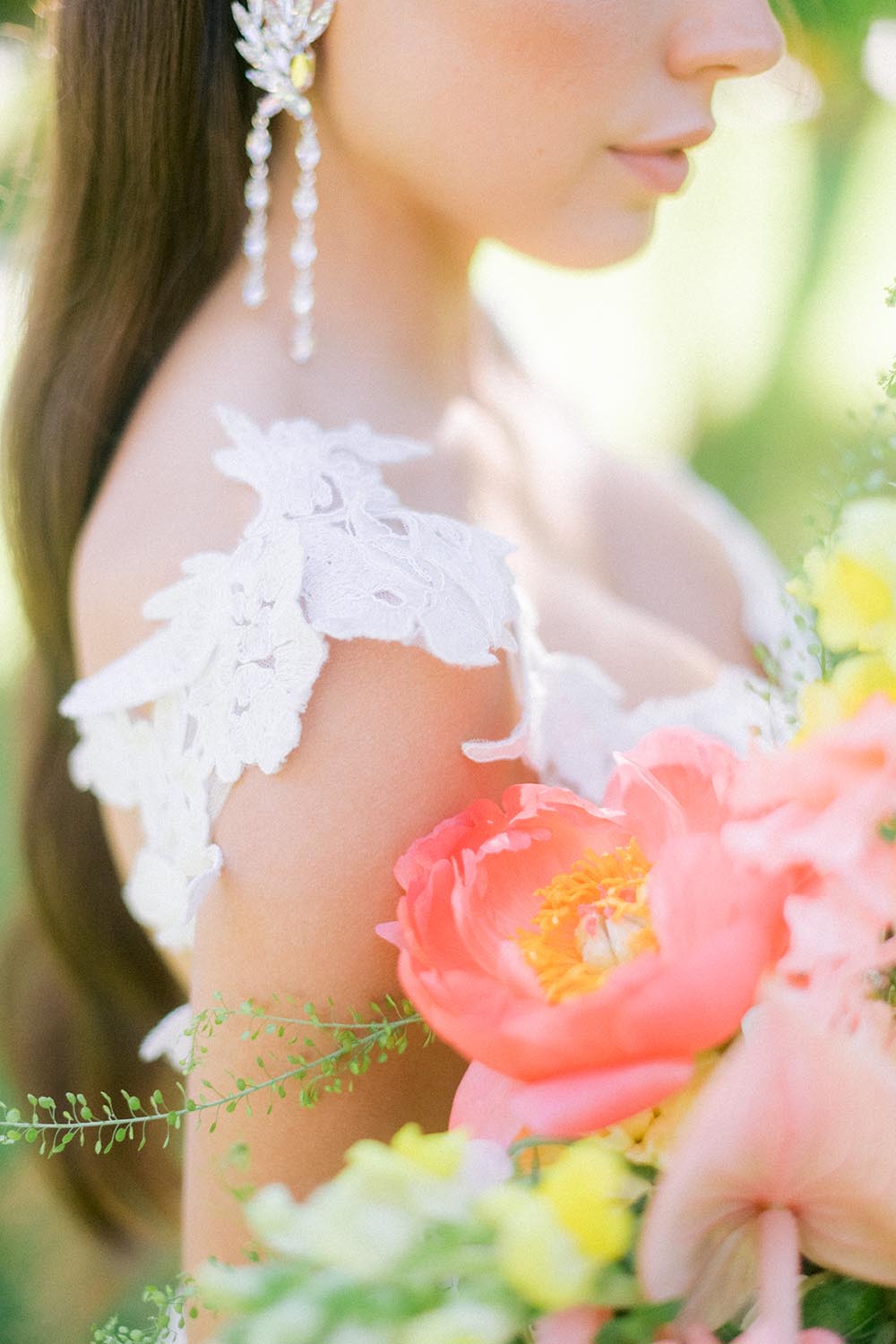 detail de la robe de la mariée